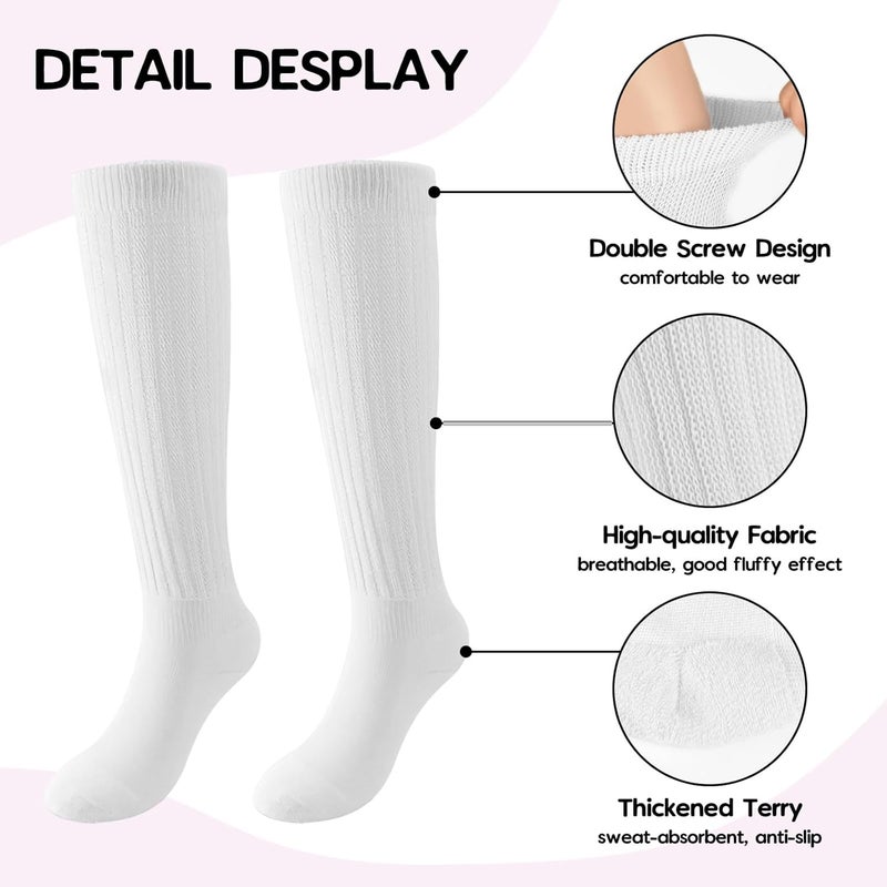 TRIITECH Store 3 Pairs Scrunchy Socks for Women,Slouch Socks Women Knee High Scrunch Socks Size 5-11 - Image 4